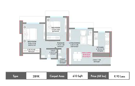 2_BHK_610 SqFt